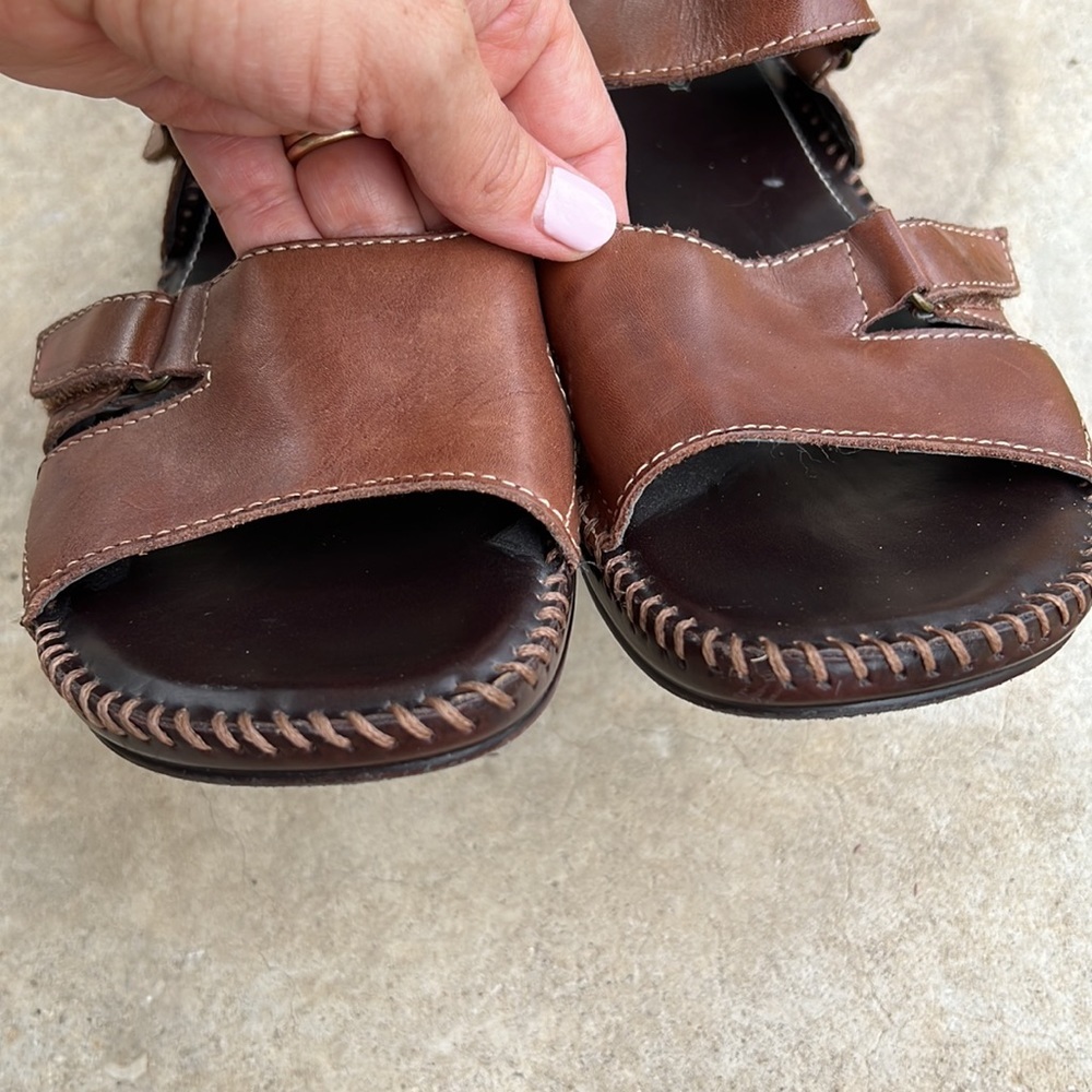 Naturalizer Rosina Comfy Boho Brown Leather Strap Sandal. Size 10 - Picture 2 of 12